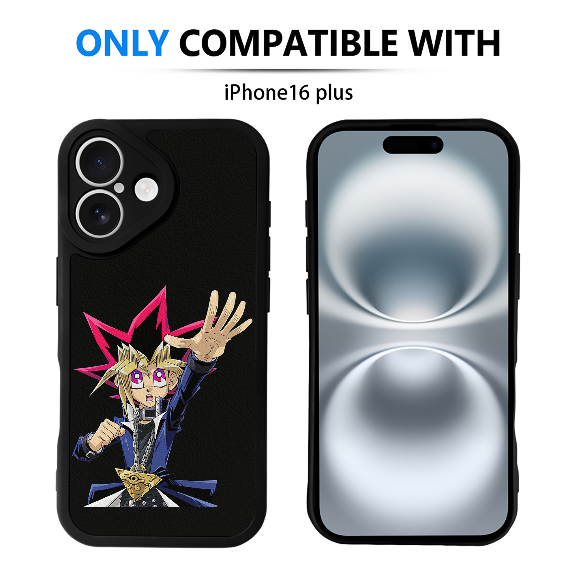 （画像用） 遊☆戯☆王 Yu-Gi-Oh! 【iPhone 16シリーズ対応】シリコンスマホケース（レザー調） 材質：シリコン